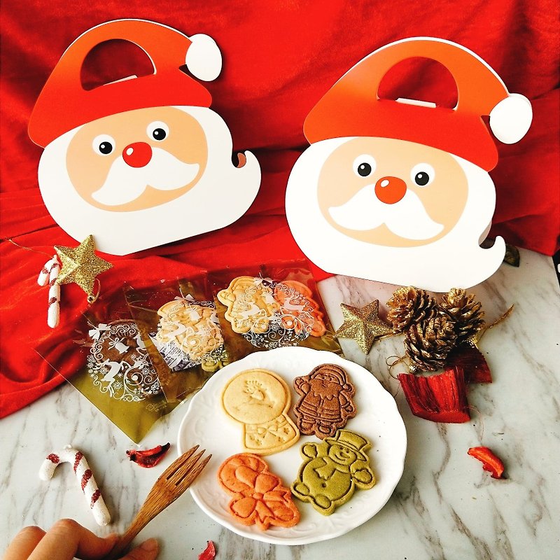 [Taguo] Smiling Husband-Christmas Dessert Portable Gift Box/Shaped Handmade Biscuit (4 shapes) - Handmade Cookies - Fresh Ingredients Red
