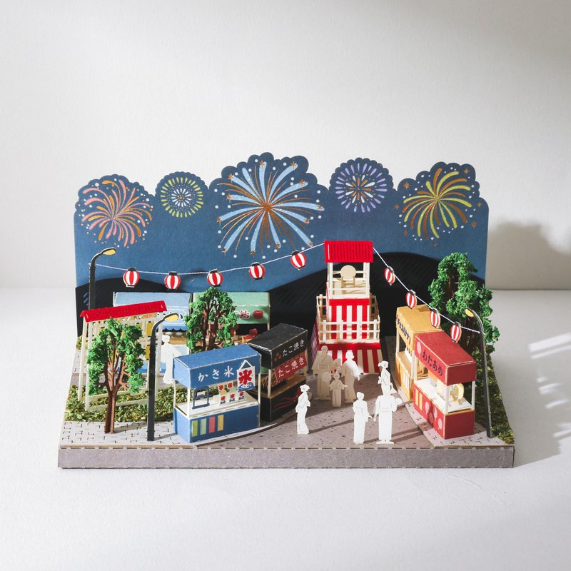 【Jeantopia】Paper carving craft DIY material package Summer Fireworks Festival | 9025151 Paper Landscape - Wood, Bamboo & Paper - Paper 