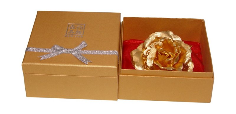 24k 金 乾燥花/永生花 金色 - 黃金玫瑰花_胸花│一份真情│一份永恆的愛│畢業謝師禮盒