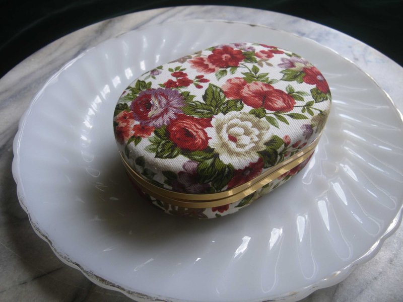 [OLD-TIME] Early Taiwan-made jacquard cloth jewelry box - Items for Display - Other Materials 