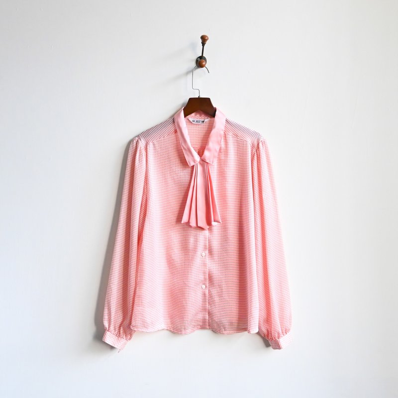 【蛋植物古著】慶典香檳緹花古著襯衫 - 女襯衫 - 其他人造纖維 粉紅色