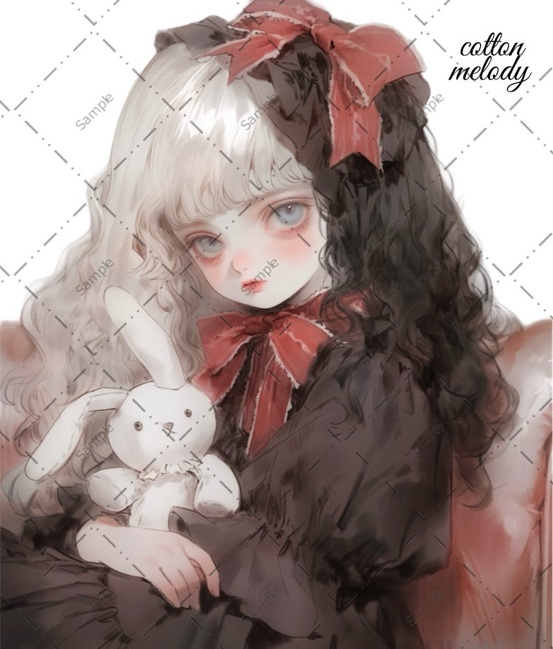 original sticker no.102 人物ステッカー オリジナルステッカー 人物ステッカー 女の子ステッカー オリジナル人物ステッカー - 貼紙 - 紙 
