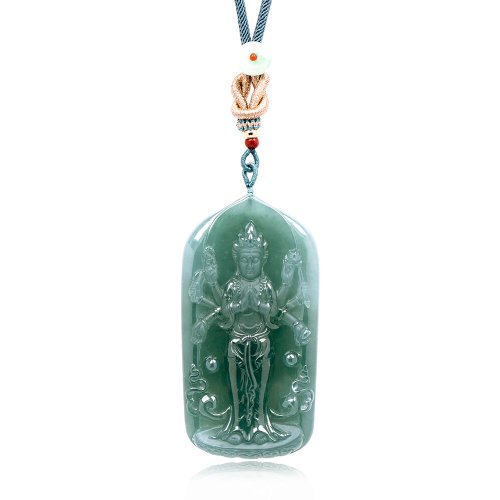 正佳珠寶 Gemsrich Jewelry 【正佳珠寶】翡翠吊墜 冰種老藍水 千手觀音吊墜 天然A貨翡翠吊墜