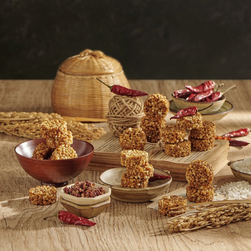 [Fat Butcher Shop] A bite of millet roast (spicy pork floss/dried plum sweet potato) snacks and snacks gift box rice crackers - Snacks - Fresh Ingredients Red