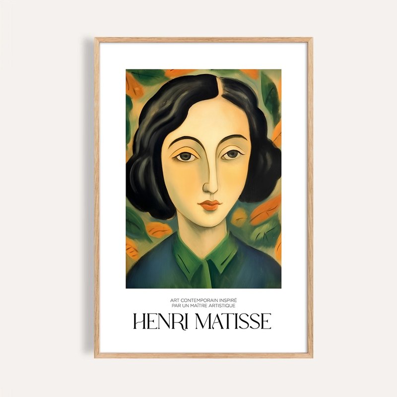 橄欖綠之詩 The Olive-Green Muse / 馬諦斯風格現代插畫掛畫 - 海報/掛畫/掛布 - 紙 