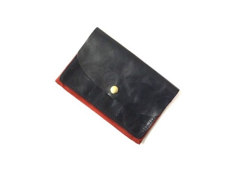 CU195NV Multi Porch Passbook Seal Personal Handbook Physical Examination Ticket Wallet Leather Genuine Leather Leather Big Scale Unisex - กระเป๋าเครื่องสำอาง - หนังแท้ สีน้ำเงิน