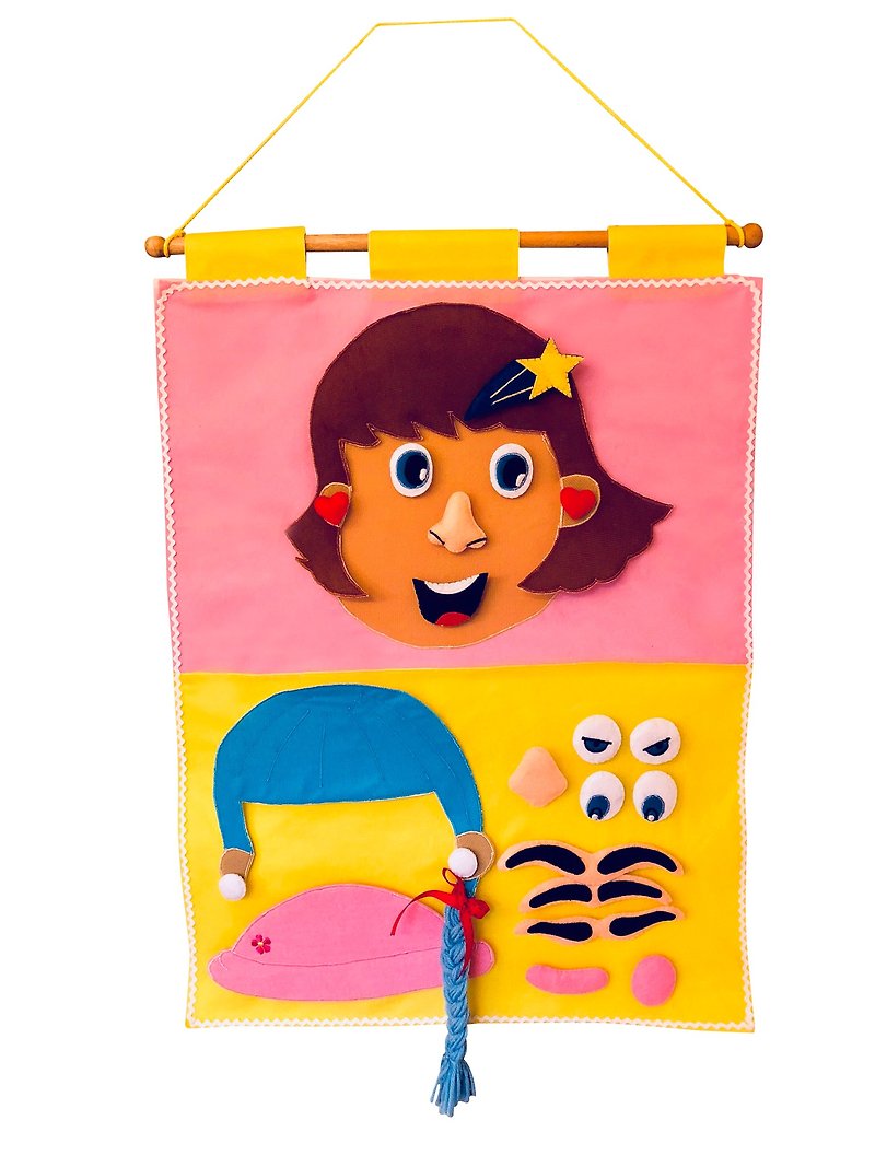 女孩儿面部图表 - 寶寶/兒童玩具/玩偶 - 其他材質 粉紅色