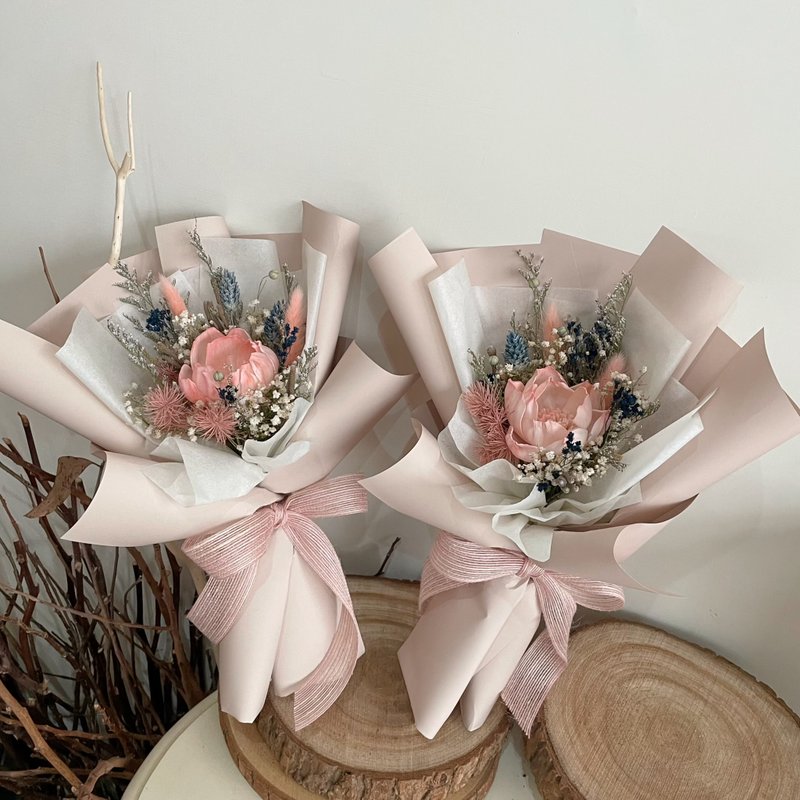 【Misty Moments】 Dusty Rose Dried Flower Bouquet | Birthday Bouquet | Valentine's Day Bouquet - Dried Flowers & Bouquets - Plants & Flowers Pink