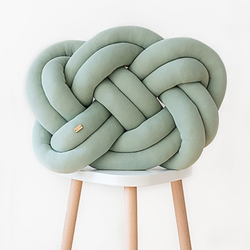Knot Cushion 纏繞抱枕 | 經典款薄荷綠  喬遷禮物 - 枕頭/抱枕 - 棉．麻 綠色