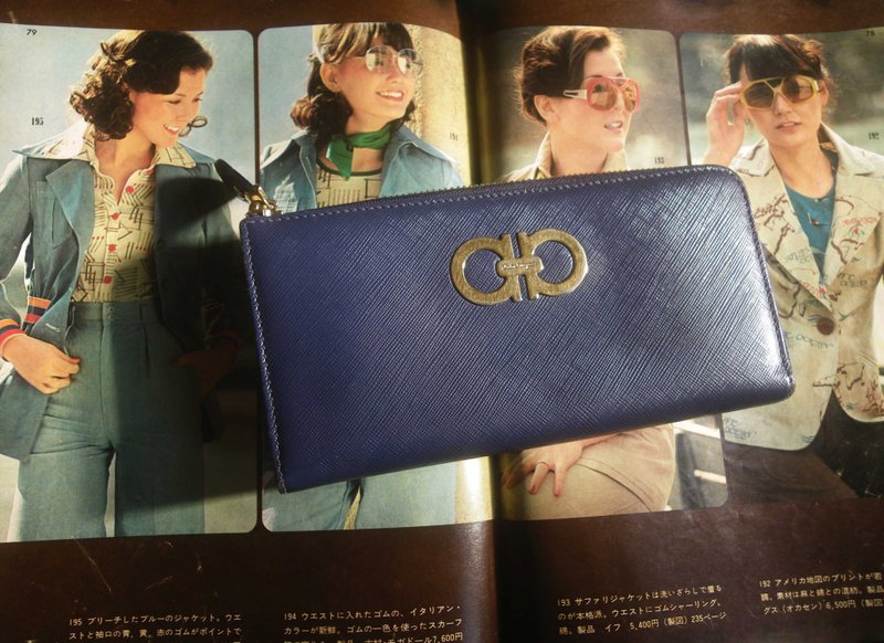 【老時光 OLD-TIME】早期二手義大利製Salvatore Ferragamo長皮夾 - 錢包/皮夾/長短夾 - 其他材質 多色