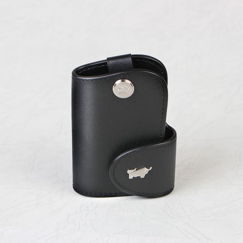 [Free Upgrade Gift Packaging] Charm Key Case-Black/BF508-103-BK - Keychains - Genuine Leather Black