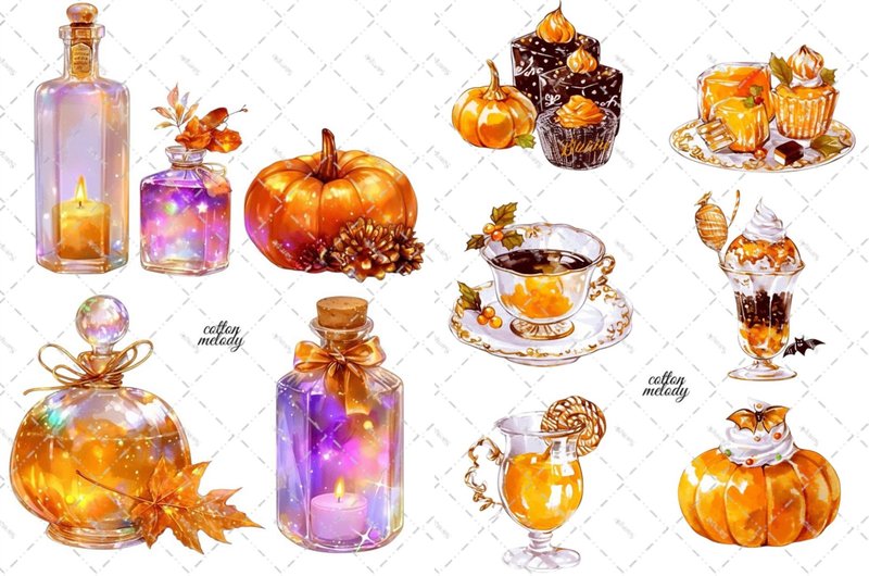 【Halloween Decorations 3】 Halloween / 10 types, 2 sheets each, total 20 sheets / cotton melody / Decorative Stickers / Character Stickers 【Mini Series】 - สติกเกอร์ - กระดาษ 