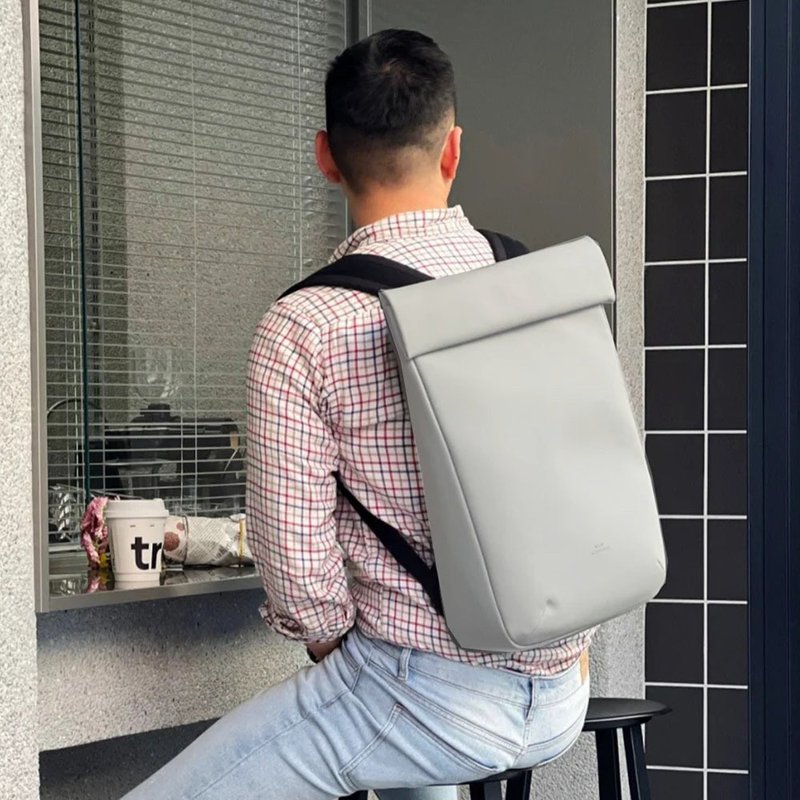 Kito Medium Lotus Series Backpack (Light Grey) - Backpacks - Eco-Friendly Materials Gray