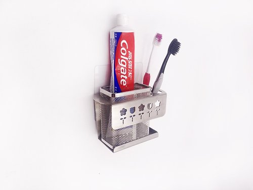 YCY：設計款信箱、金屬製品、設計家具、魔劍、妖刀，提供頂精緻的好選項 無痕貼片 不鏽鋼雙籃牙刷架 置物架 收納架 牙刷架