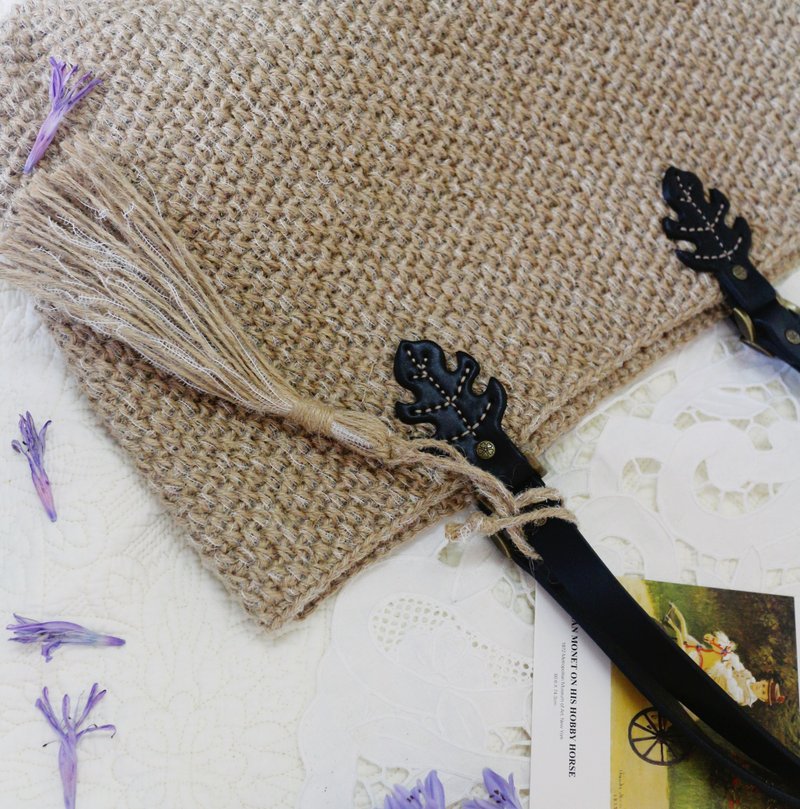 【限量現貨】Handmade手工編織/麻繩手提包/購物袋/托特包 - 手提包/手提袋 - 棉．麻 卡其色