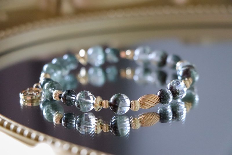 Lucky Green Ghost Bonsai Bracelet Raw Mine Design / Simple - Green Ghost - Bracelets - Crystal Green