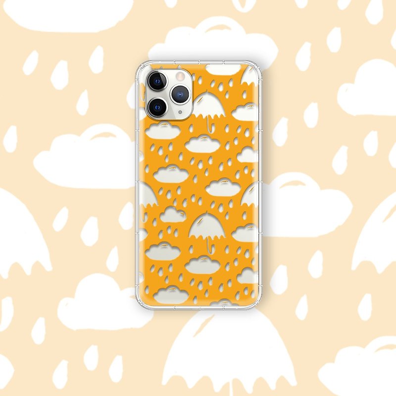 傘雨雲橘底 小物剪影系列 支援各品牌手機殼CSAE11 - 手機殼/手機套 - 矽膠 多色