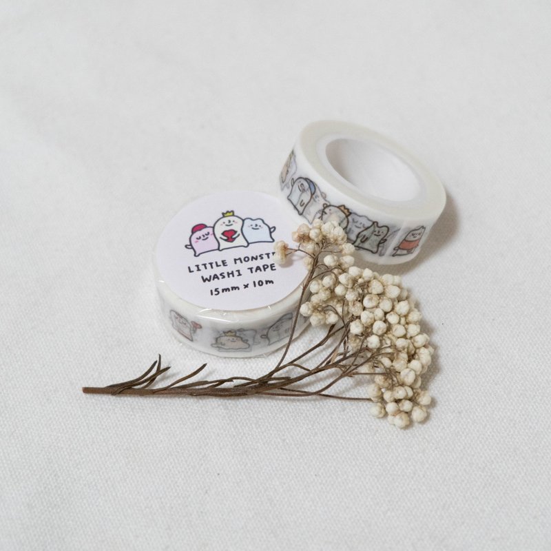 小怪獸和紙紙膠帶 Set2 - 紙膠帶/和紙/PET - 其他材質 白色