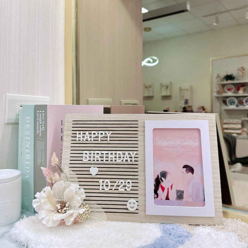 Dried flower photo frame message board/wedding gift/birthday gift/couple gift - ช่อดอกไม้แห้ง - พืช/ดอกไม้ 