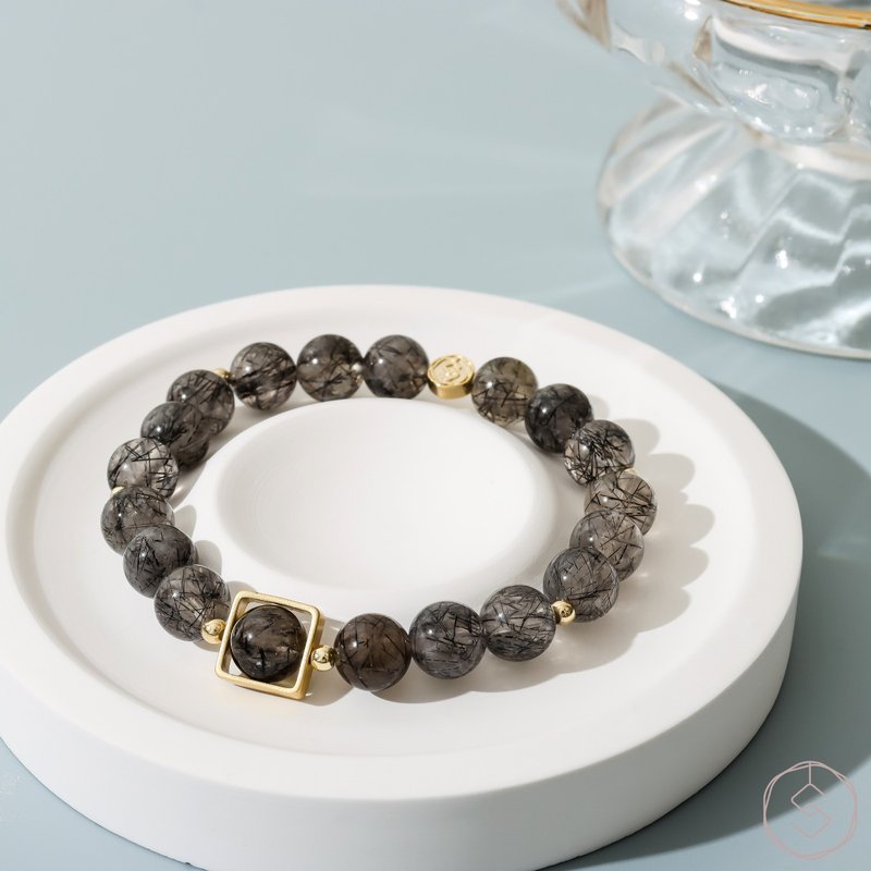 [Little Women] Black Hair Crystal Natural Crystal Bracelet - Bracelets - Crystal Black