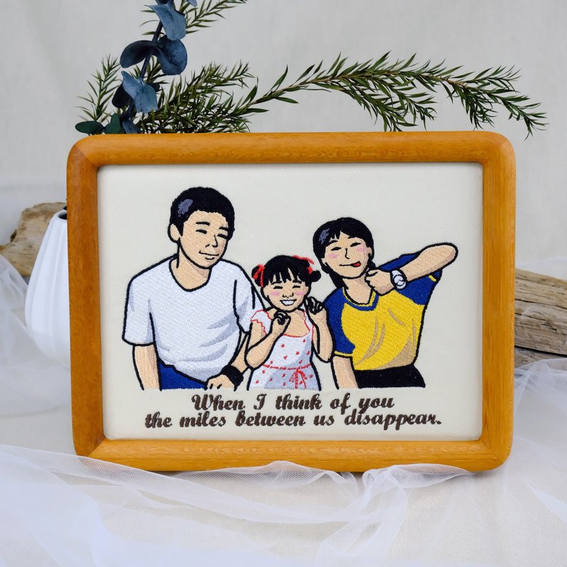 [Similar Painted Embroidery Photo Frame 8 inches]-Horizontal style - Picture Frames - Thread 