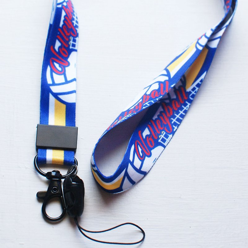 Volleyball certificate with lanyard neck strap mobile phone lanyard chest strap bag ornaments sling lanyard - เชือก/สายคล้อง - เส้นใยสังเคราะห์ สีน้ำเงิน