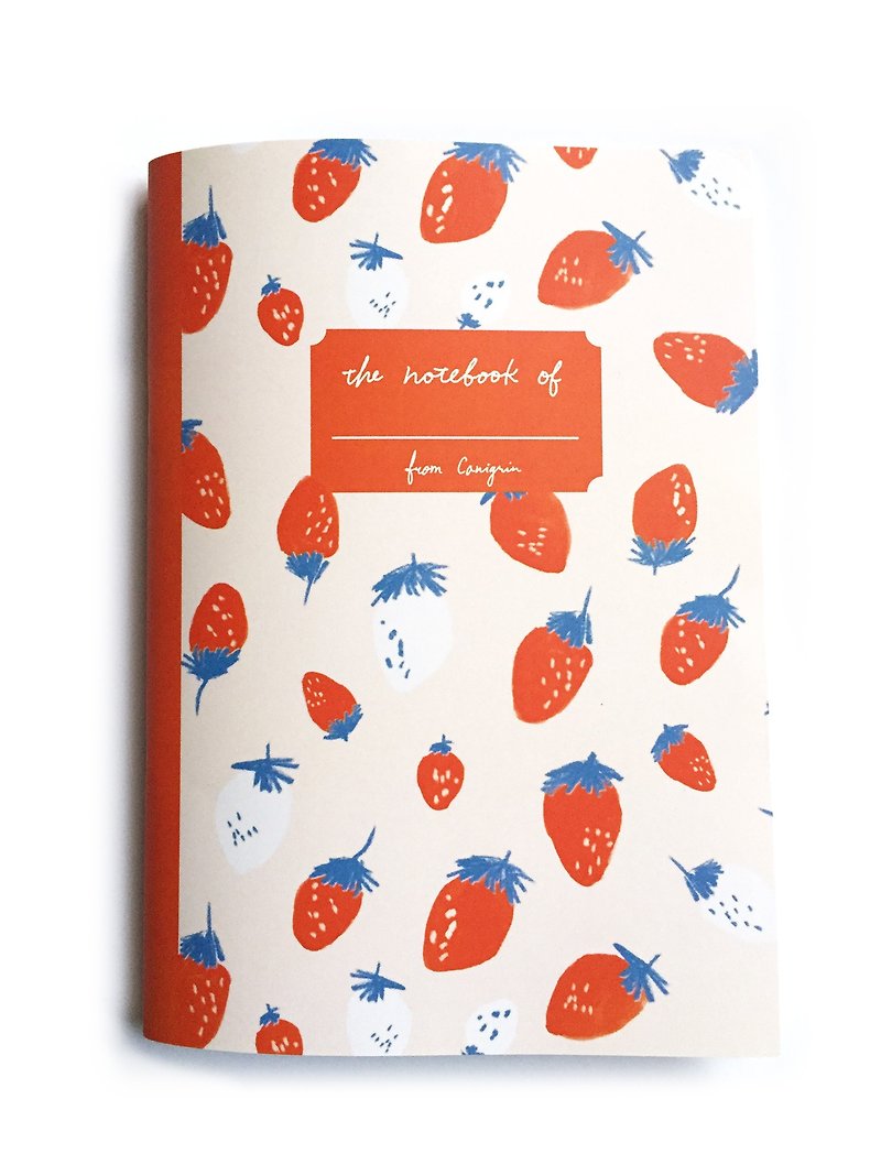 Grid Notebook | Strawberry A5 Notebook, Pink Notebook, Cute Notebook, School Notebook - สมุดบันทึก/สมุดปฏิทิน - กระดาษ สึชมพู