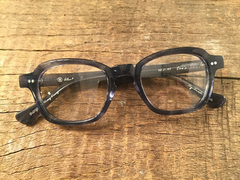 Absolute Vintage-Cox&#39;s Road Square Thick Frame Plate Glasses-Blue