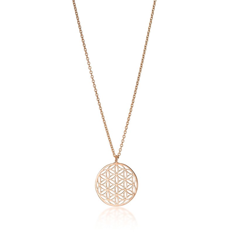 Flower of Life Classic Necklace - สร้อยคอ - เงินแท้ สีทอง
