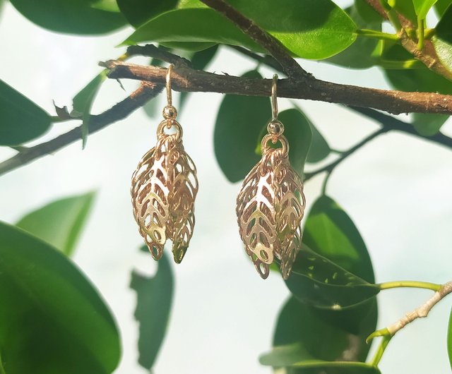 Leaf Earrings ,Tiny Leaf Earrings, Small Simple Leaf Earrings