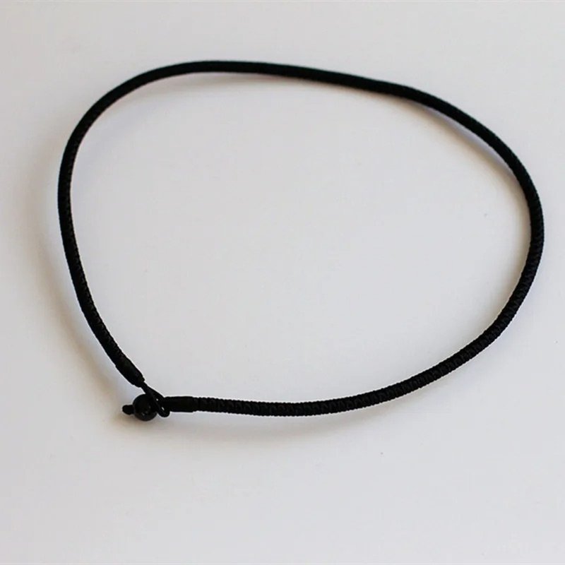 Real Natural Black Agate Rope Chains Unisex Men Women 8MM Thickness String - 項鍊 - 其他材質 黑色