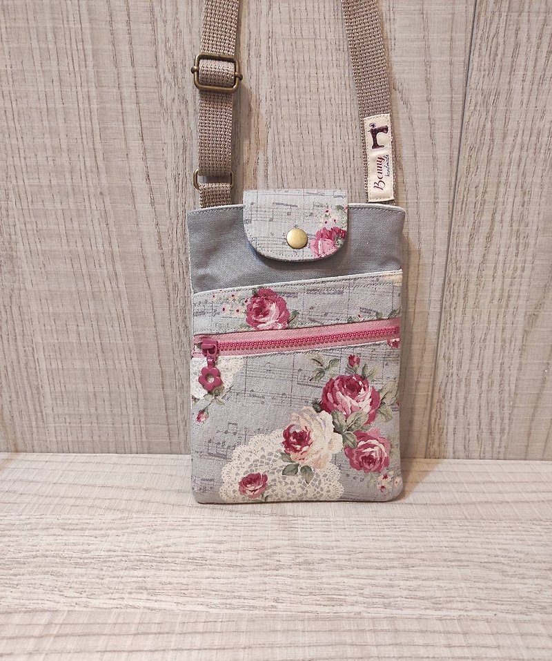 Multi-purpose mobile phone bag--note lace rose - Messenger Bags & Sling Bags - Cotton & Hemp 