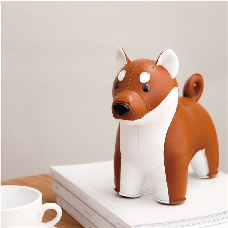 Zuny - Shiba Inu - Bookend Dog - Items for Display - Faux Leather Multicolor