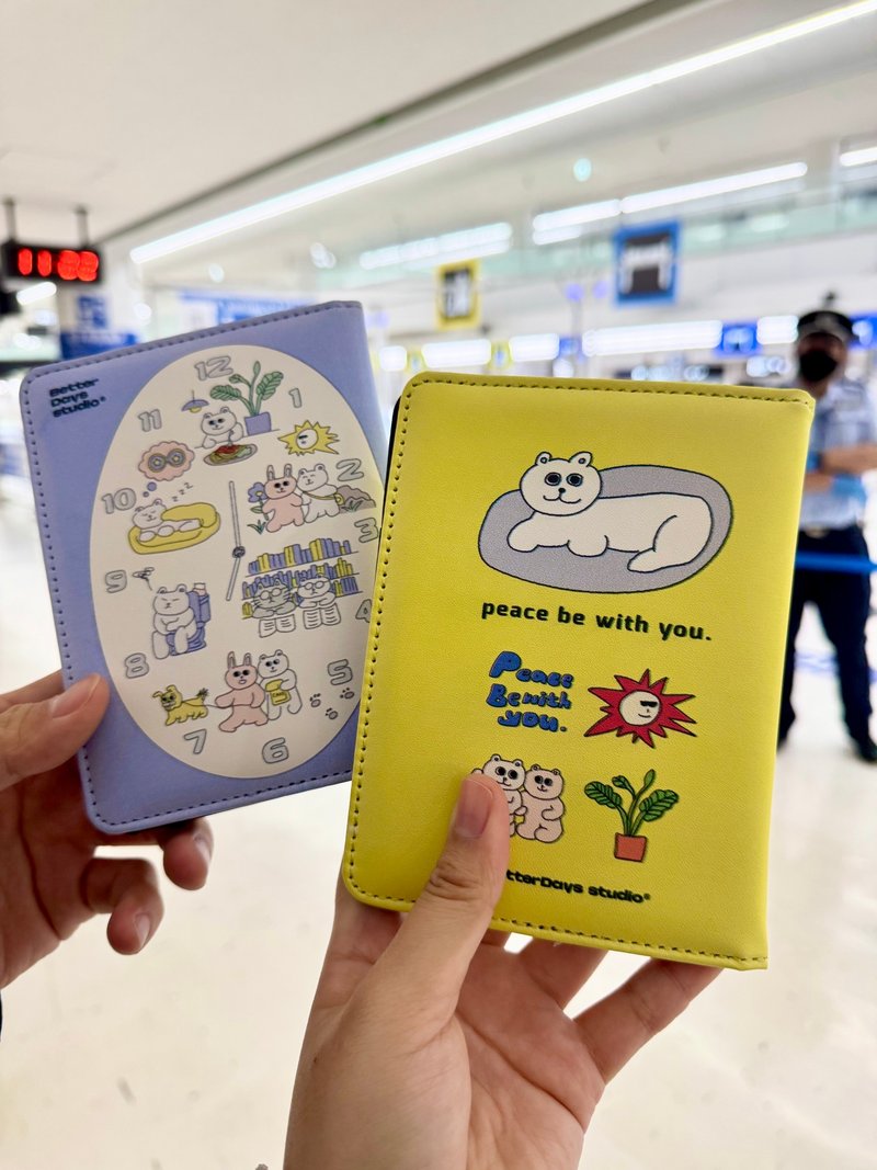 【日耀堂】皮革護照保護套(附綁帶)共2款式.可收納機票.信用卡 - 護照夾/護照套 - 人造皮革 黃色