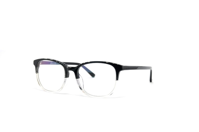 (手工板材) 鏡框 - 復古框形 黑白色 - 眼鏡/眼鏡框 - 其他材質 透明