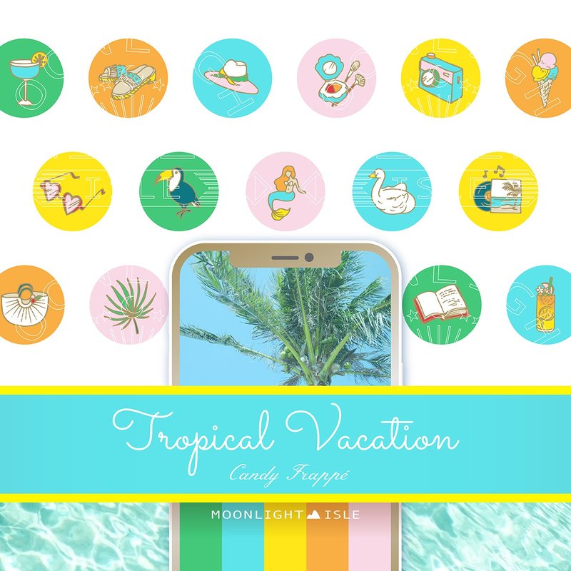 Tropical Vacation 糖果冰沙 |繽紛夏日旅行IG限動圖示| 立即下載 - 電腦手機桌布/貼圖/App 圖示 - 其他材質 