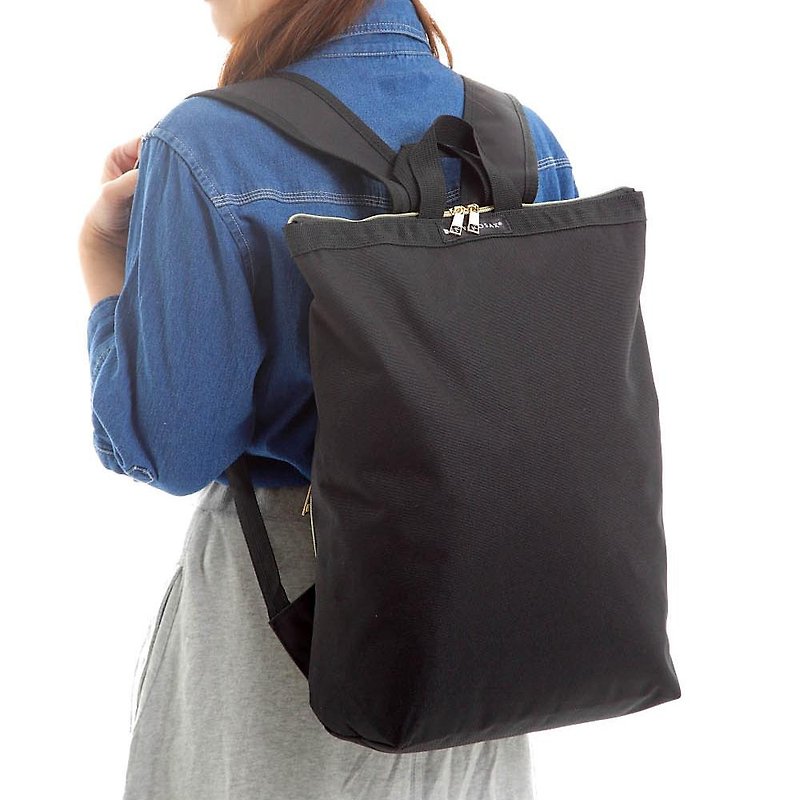 ENVIROSAX Japanese 2 Way Backpack - Black - กระเป๋าเป้สะพายหลัง - เส้นใยสังเคราะห์ สีดำ