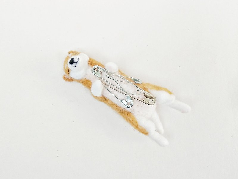 Needle Felt Dog Shiba Inu Hair Clip Paper Clip Magent - Other - Wool Brown