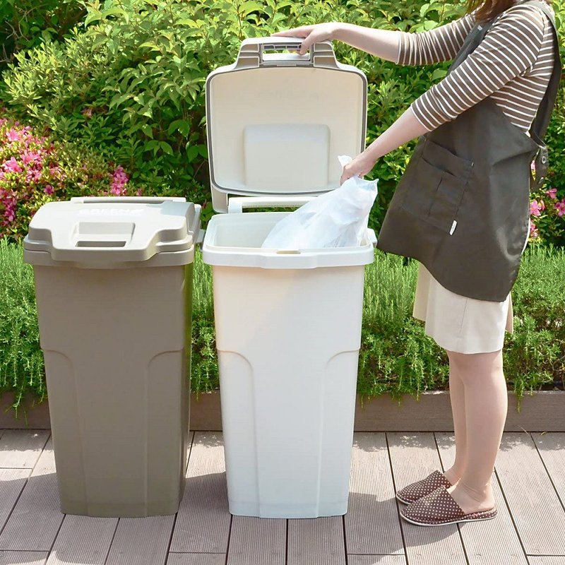 Japan's RISU GREEN outdoor functional linked large-capacity trash can 70L - Trash Cans - Plastic 