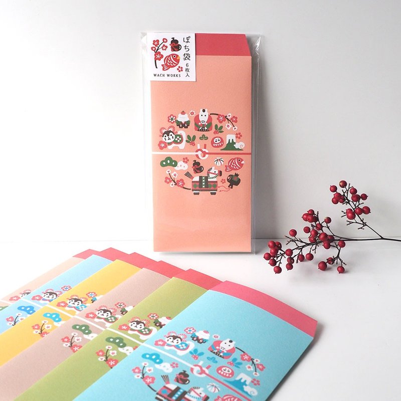 賀儀袋 / 紅包袋－生肖馬與日式吉祥物 ( 6色入 ) - 紅包袋/春聯 - 紙 黃色
