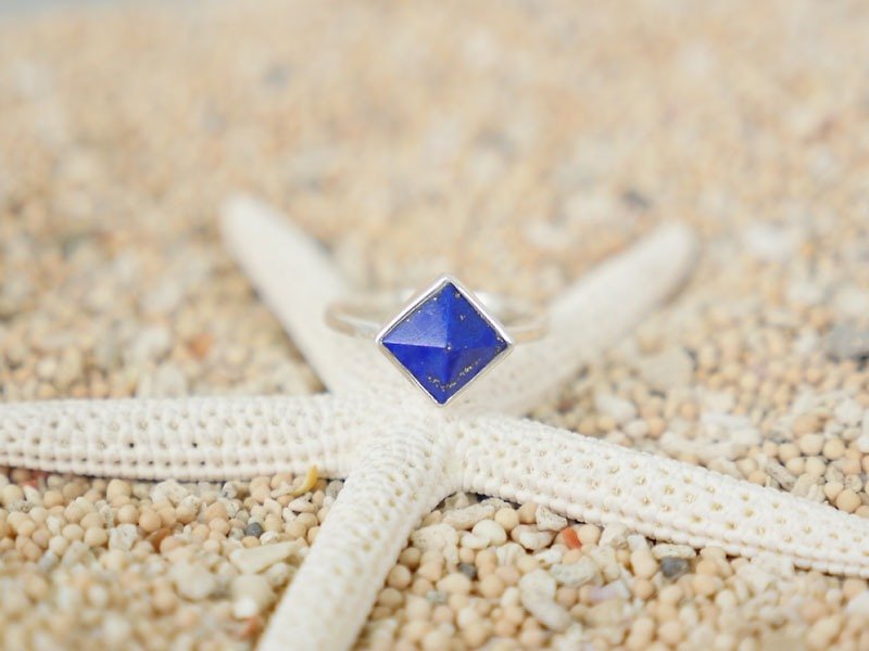 Lapis lazuli silver ring - แหวนทั่วไป - หิน สีน้ำเงิน