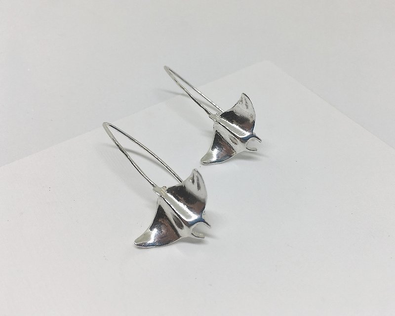 Exclusive order. Manta hanging earrings single - Earrings & Clip-ons - Sterling Silver Silver