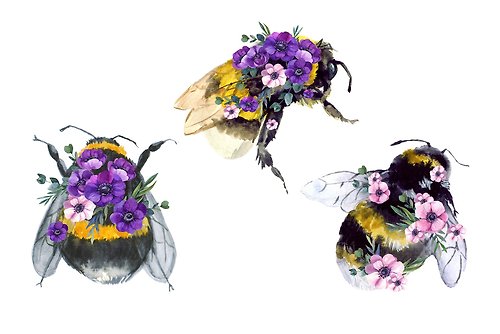 Bee Clipart. Bumble Bee Watercolor Png Graphic by KomtsyanTatyanaArt ·  Creative Fabrica