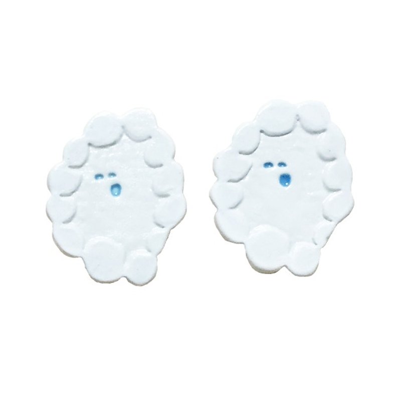 ONSEN Pierce - Earrings & Clip-ons - Porcelain White
