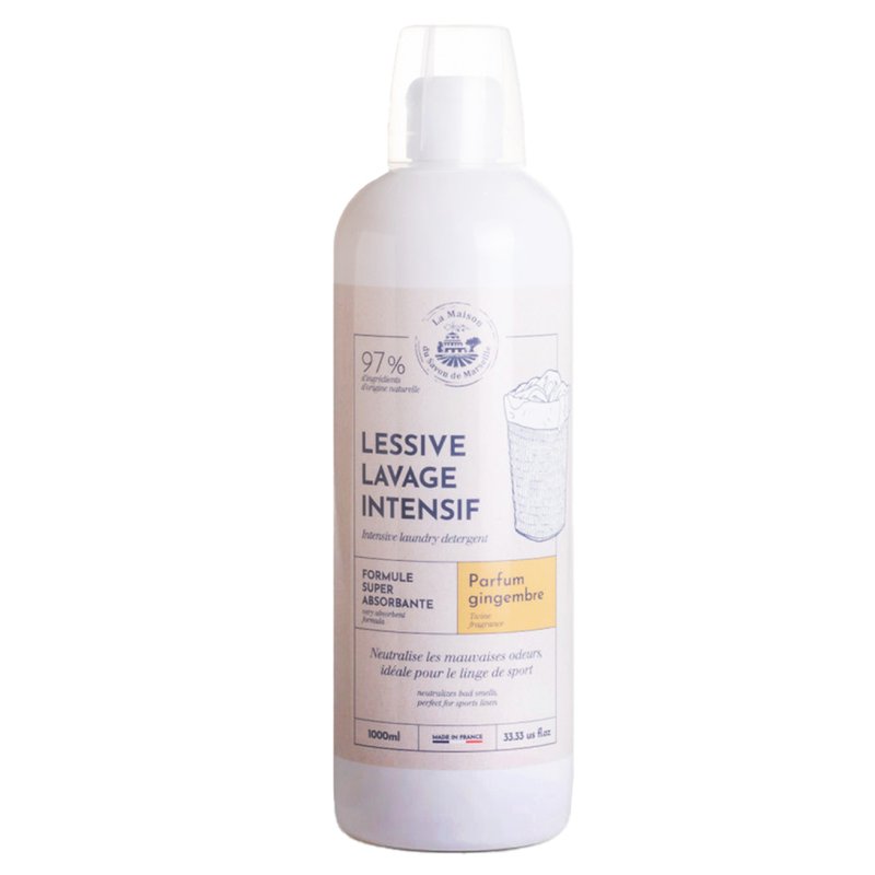 法國馬賽皂之家運動機能衣物液體洗衣皂1000ml (潔淨生薑) - 洗衣精/衣物清潔 - 其他材質 白色