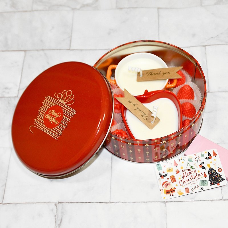 ∣Gift exchange∣Mini chocolate double pot candle shape handmade Christmas red gift box∣Order-to-order - Candles & Candle Holders - Wax Red