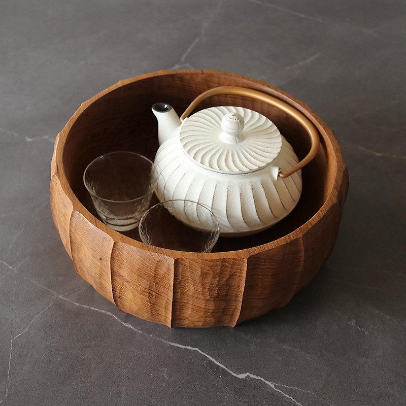 手工雕刻柚木收納茶盤 小茶台 - 盤子/餐盤 - 木頭 