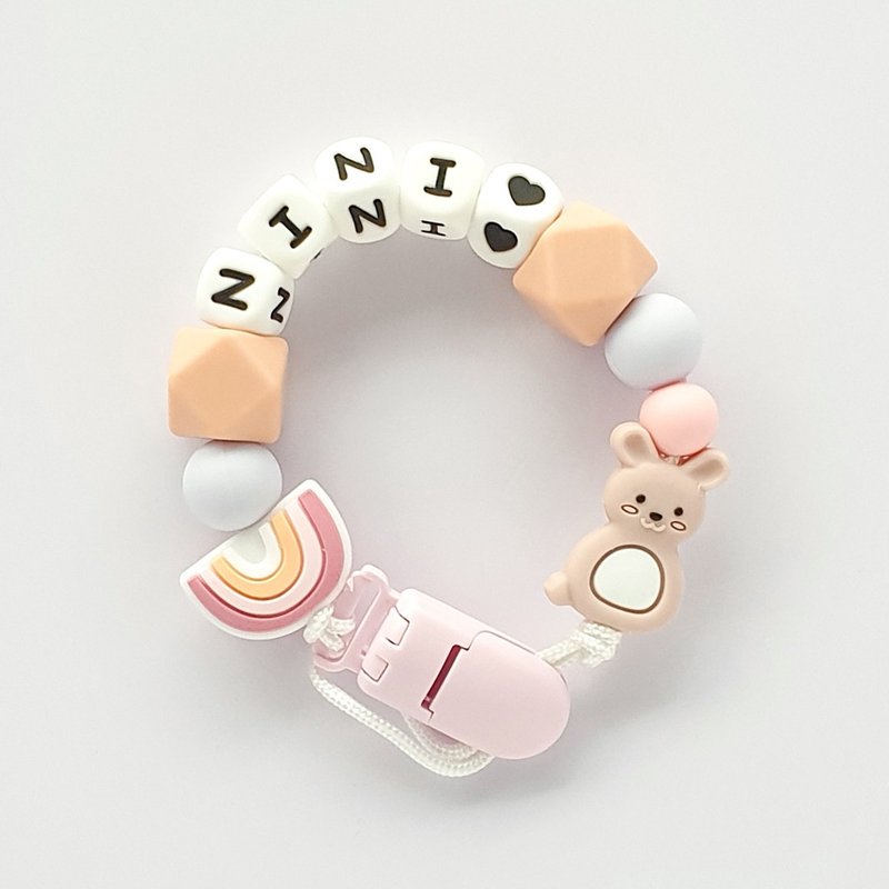 nini rainbow love bunny customized pacifier chain - ของเล่นเด็ก - วัสดุอื่นๆ หลากหลายสี