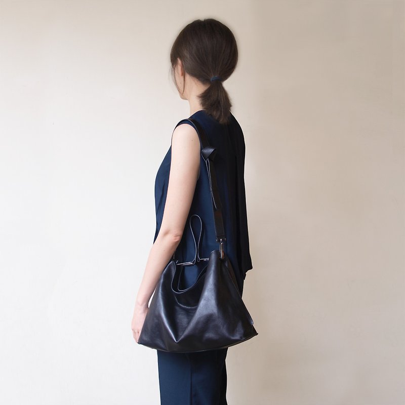 Valley Hobo Bag-Black - Messenger Bags & Sling Bags - Genuine Leather Black
