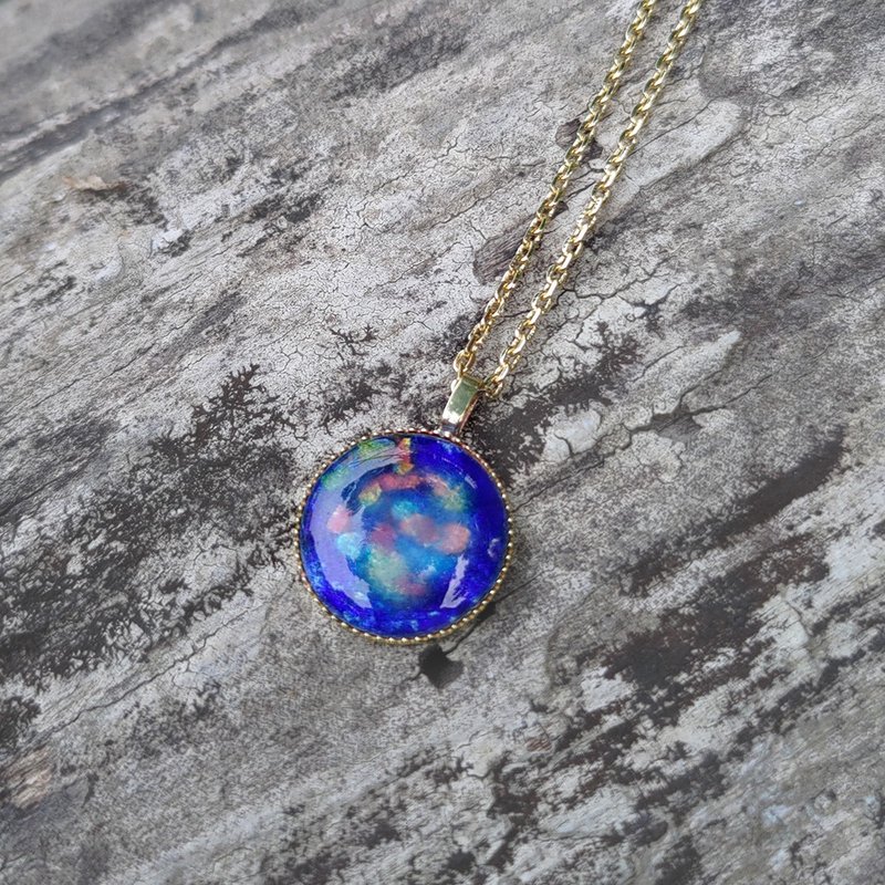 Miniature Picture Frame - Enamel Painting Necklace - Neon / Brass - สร้อยคอ - โลหะ หลากหลายสี